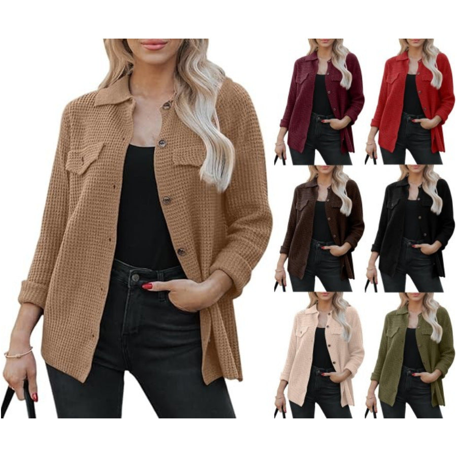 European And American Lapel Women's Cardigan Top