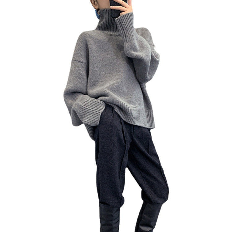 Women's Turtleneck Sweater Pullover Loose Base