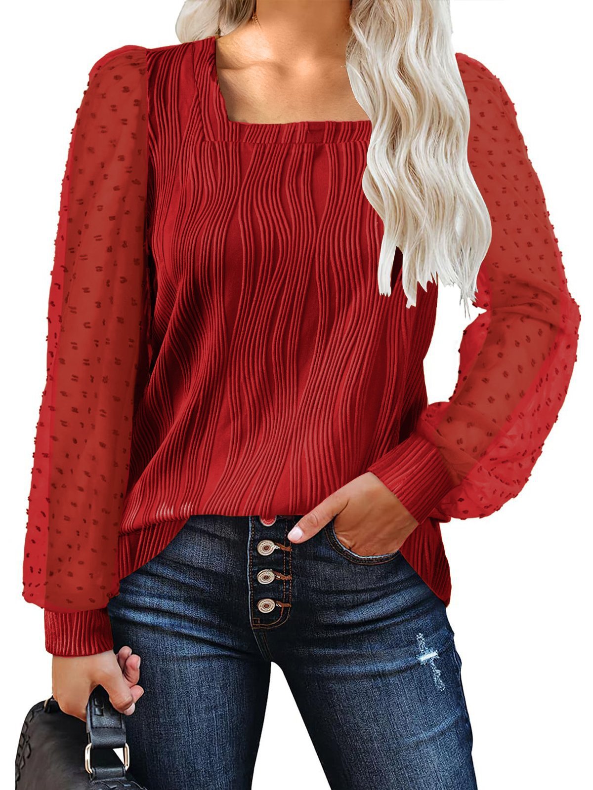 Water Ripple Women's Fashion Casual Long Sleeve Top