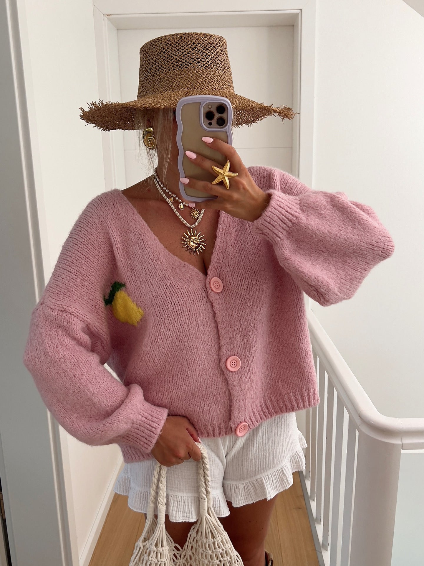 Loose Cardigan Casual Brocade Sweater