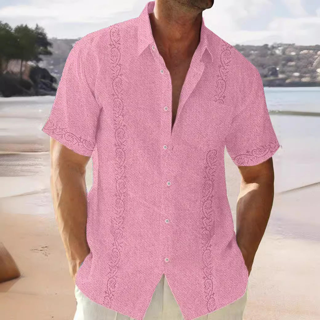 Lapel Beach Short Sleeve Shirt