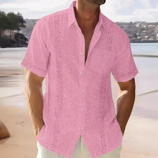 Lapel Beach Short Sleeve Shirt