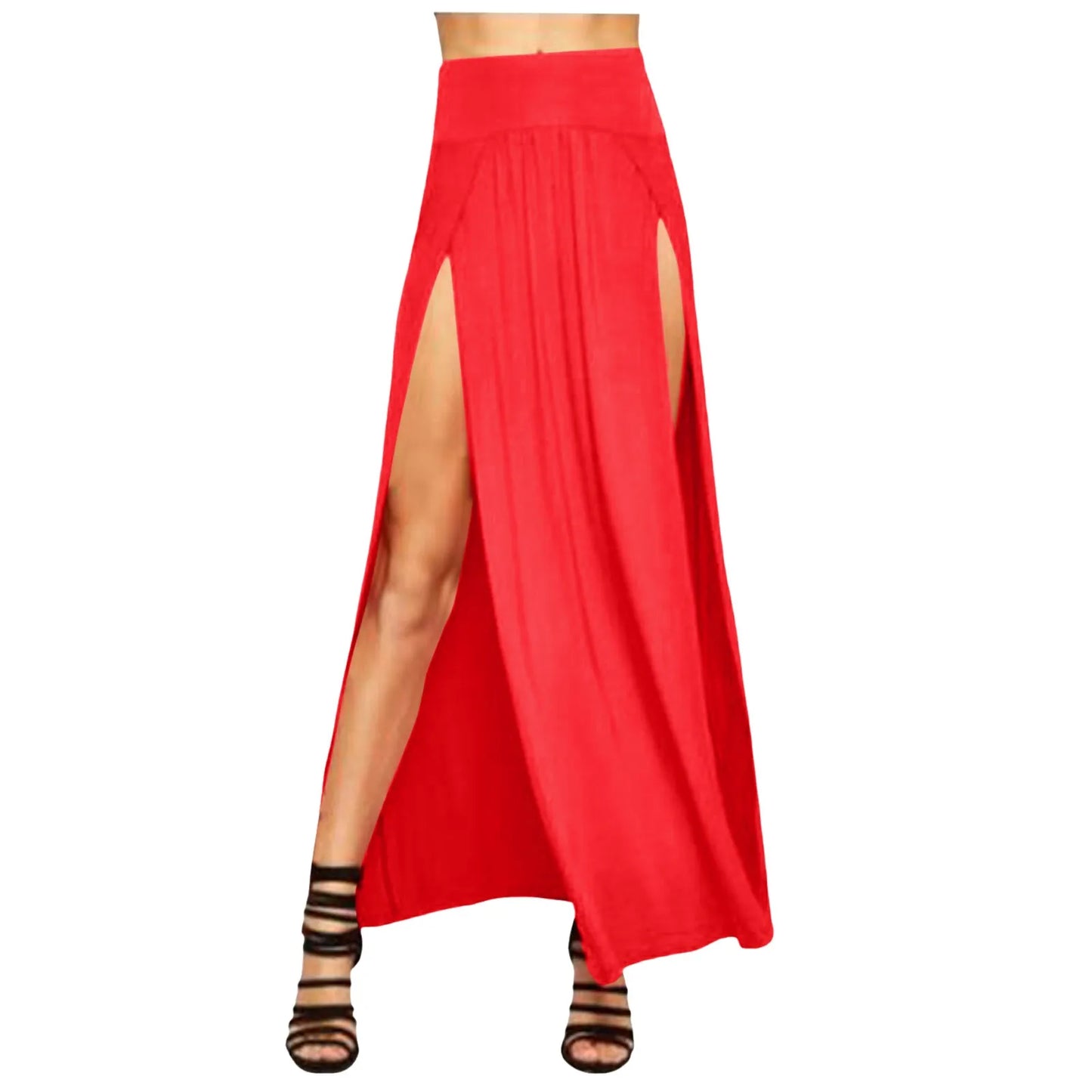 Skirts for Women Womens Double Split Maxi Long Skirt Ladies Short Leather Skirt