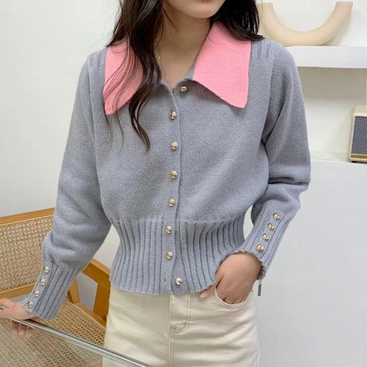 Gentle Youthful Short Soft Glutinous Sweater Coat