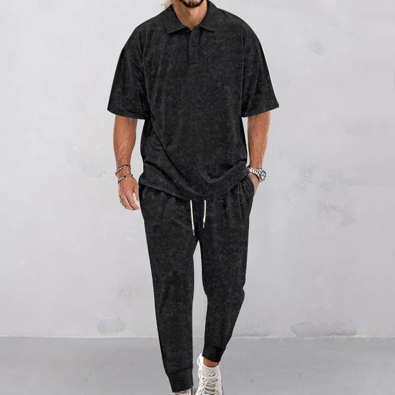 Twill Old Fried Flower Men's Suit