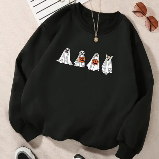Letter Fleece Printed Casual Long Sleeved Sweatshirt