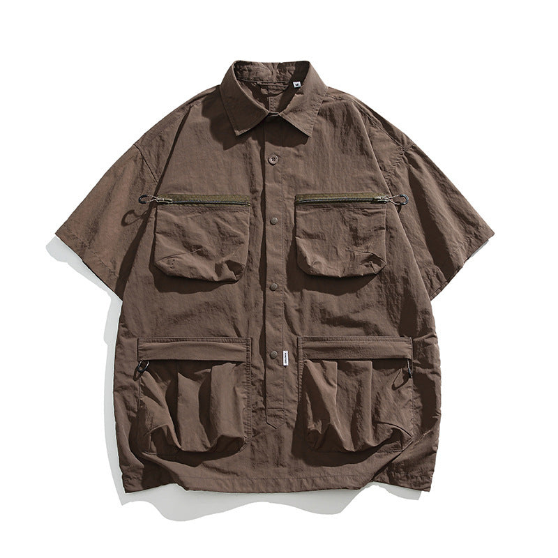 Men's And Women's Same Multi-pocket Shirt Top