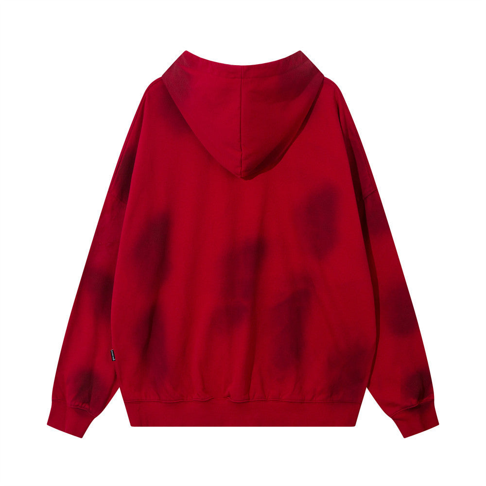 High Street Niche Cross Spray Painting Dirty Sweater Men