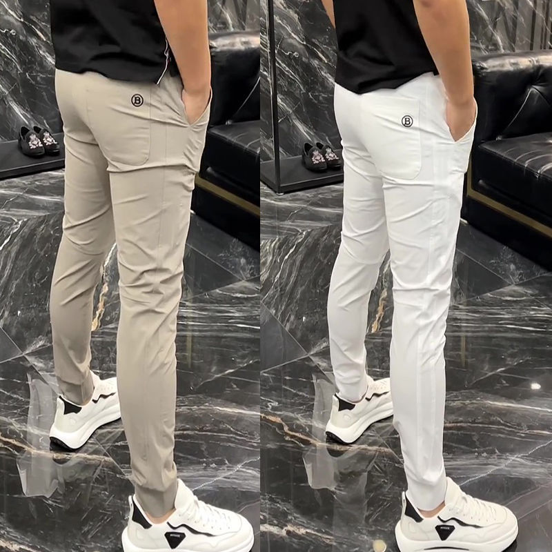 Slim Fit Casual Pants Thin Pure Color Ice Silk Sports Pants