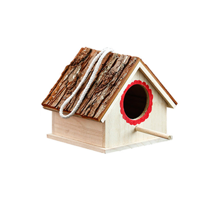 Wood Outdoor Hanging Type Of Budgerigar Breeding Bird House