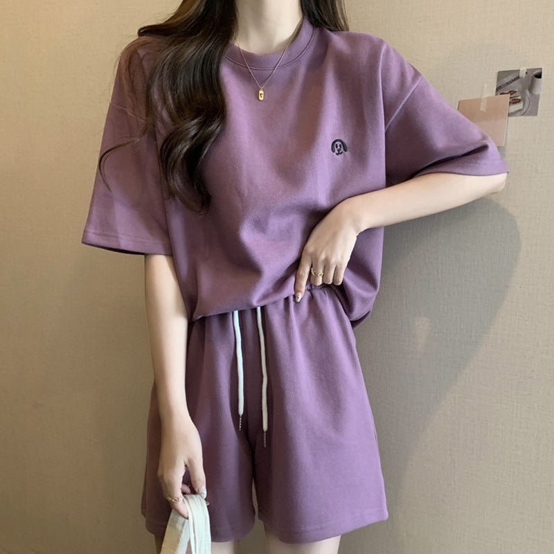 Women's A- Line Wide Leg Shorts Two-piece Suit