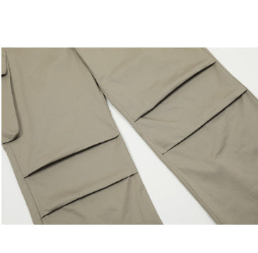 Men's Multi-pocket Straight Pleated Paratrooper Pants Overalls