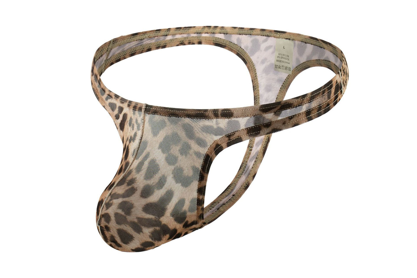 Men's Underwear Sexy Leopard Mesh T-back Low Waist Sexy Underwear