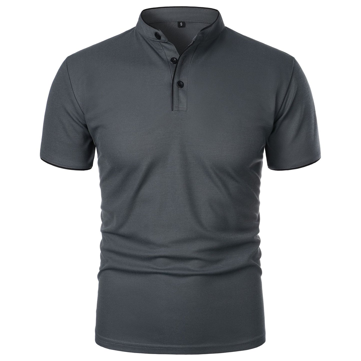 Men's Summer Solid Color Top Popular Short Sleeve Slim Fit European And American Short Sleeve