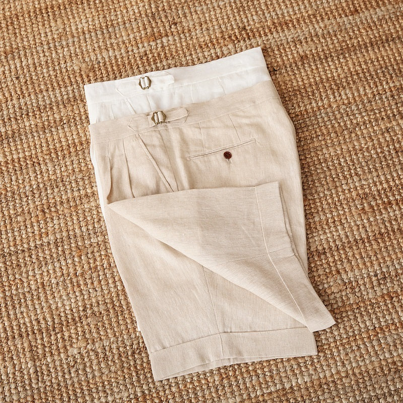 Linen Breathable Shorts Lightweight Italian All-match Casual Pants In Naples