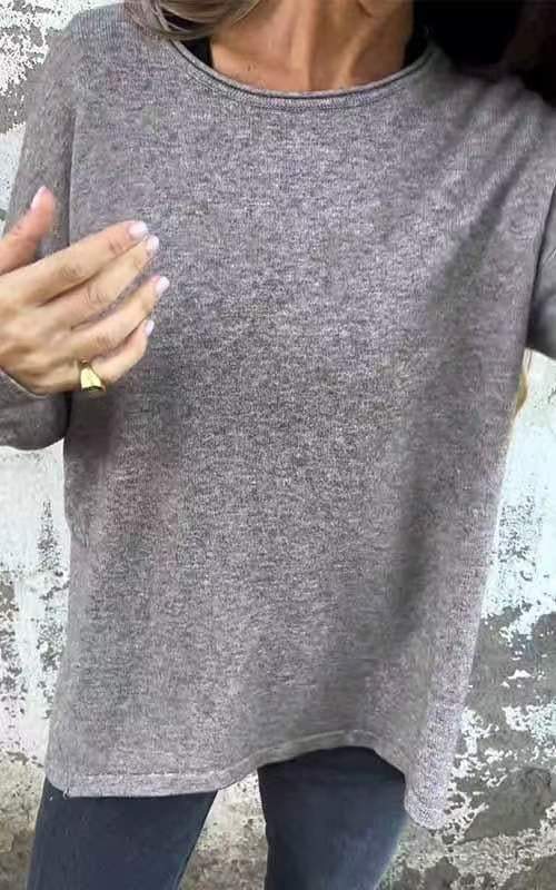 Women's Round Neck Long Sleeve T-shirt Top