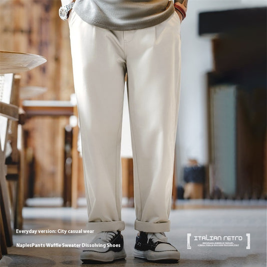 Vintage Naples Trousers Design Sense Straight Casual Pants