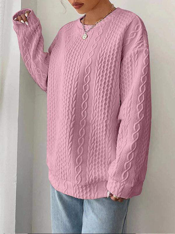 Women's Casual And Comfortable Jacquard Round Neck Sweater
