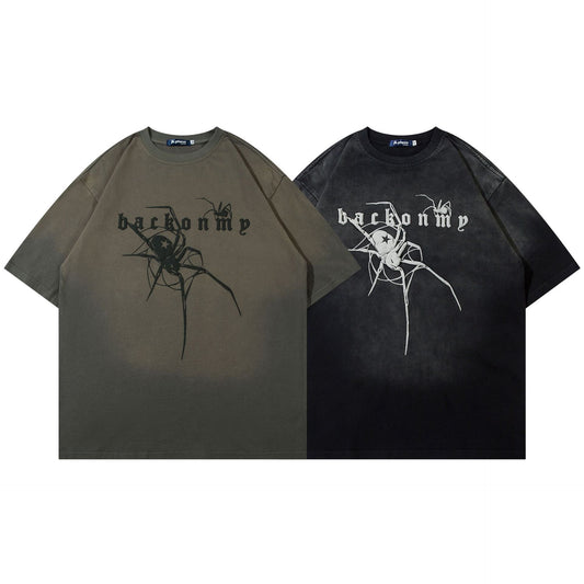 Retro Washed Short Sleeve T-shirt Half Sleeve