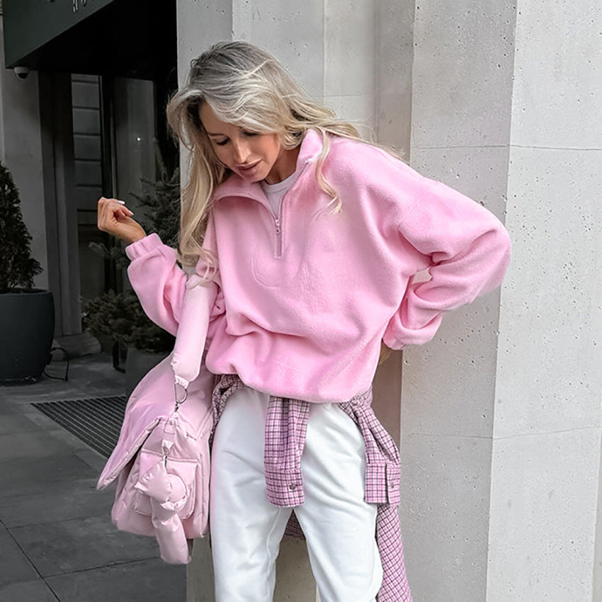 Loose Pullover Berber Fleece Coat Women's Clothing