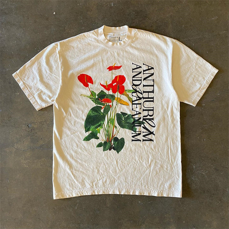 Men's Printed Loose All-match Short Sleeve