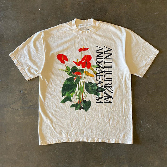 Men's Printed Loose All-match Short Sleeve