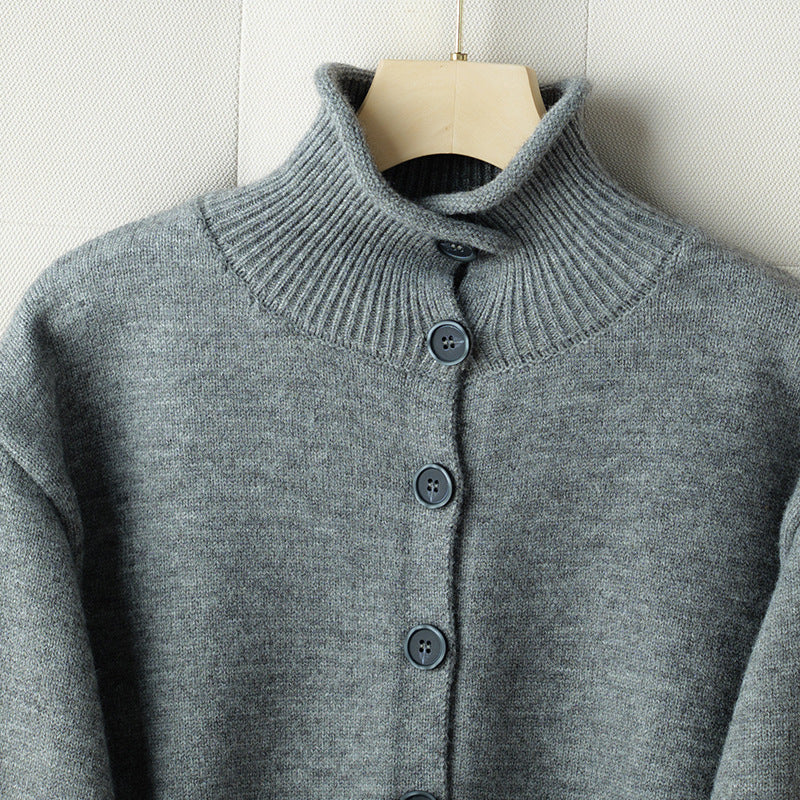 Design Sense Niche Knitted Cardigan Women's Loose And Idle Wool