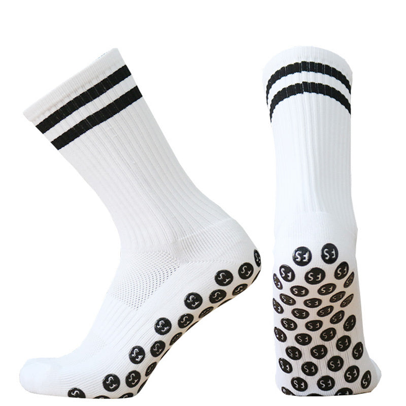 Striped Men's And Women's Towel Bottom Non-slip Football Training Competition Socks