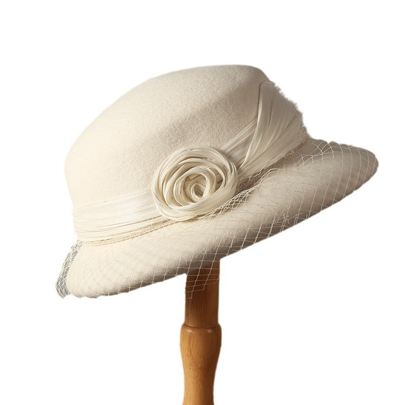 Wool Cap Children's Dome Mesh Decoration Fur Felt Hat