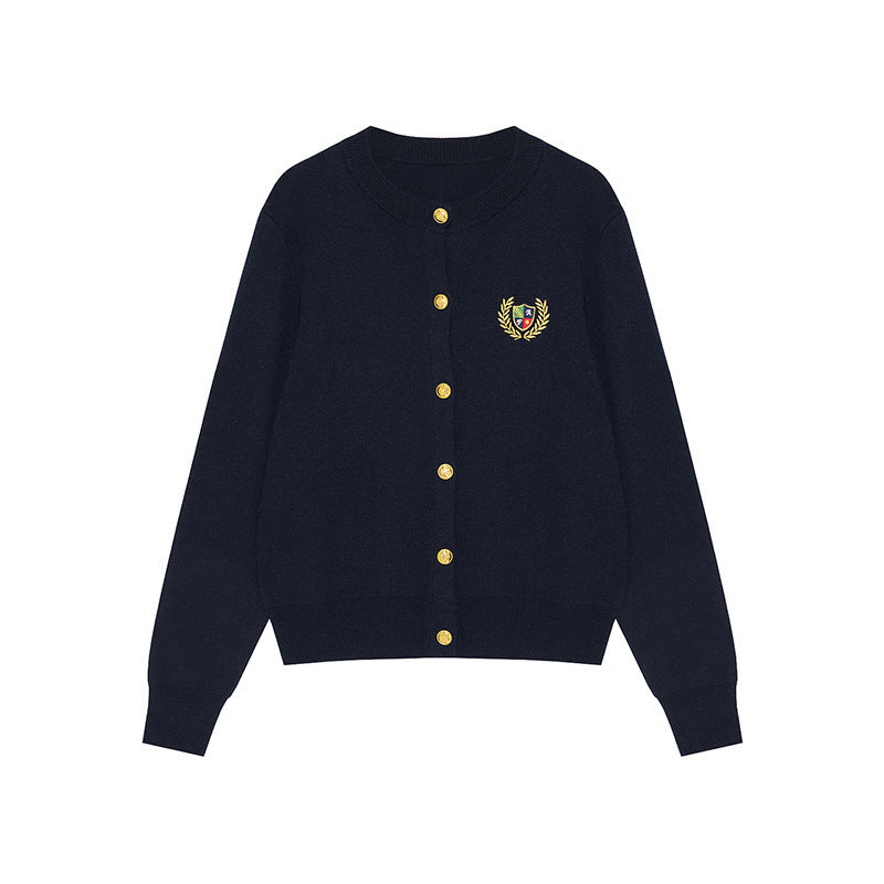 Knitted Round Neck Long Sleeve Coat For Women