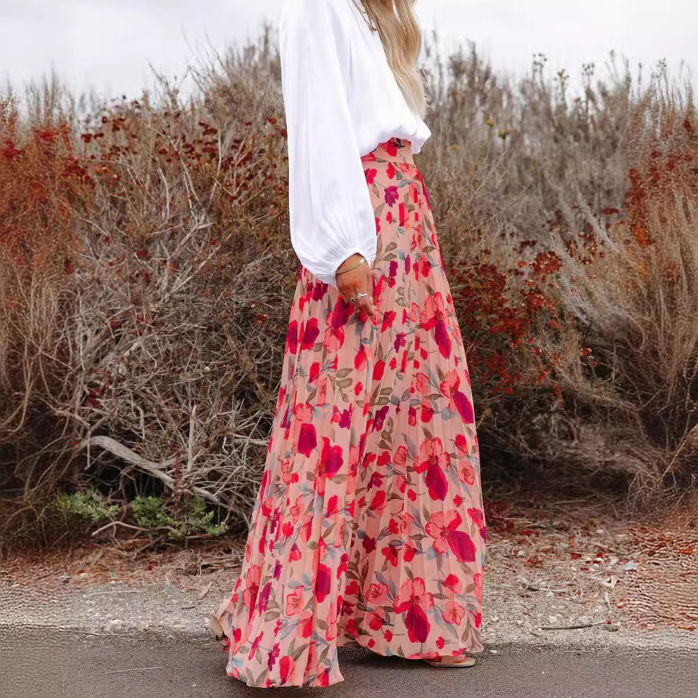 Women's Fashion Personalized Printing Loose Skirt