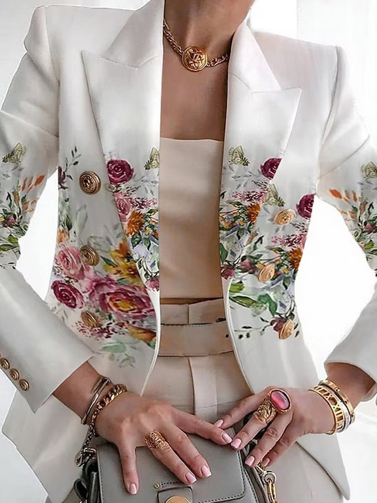 Women's Clothing Fashion Printed Suit Slim Fit