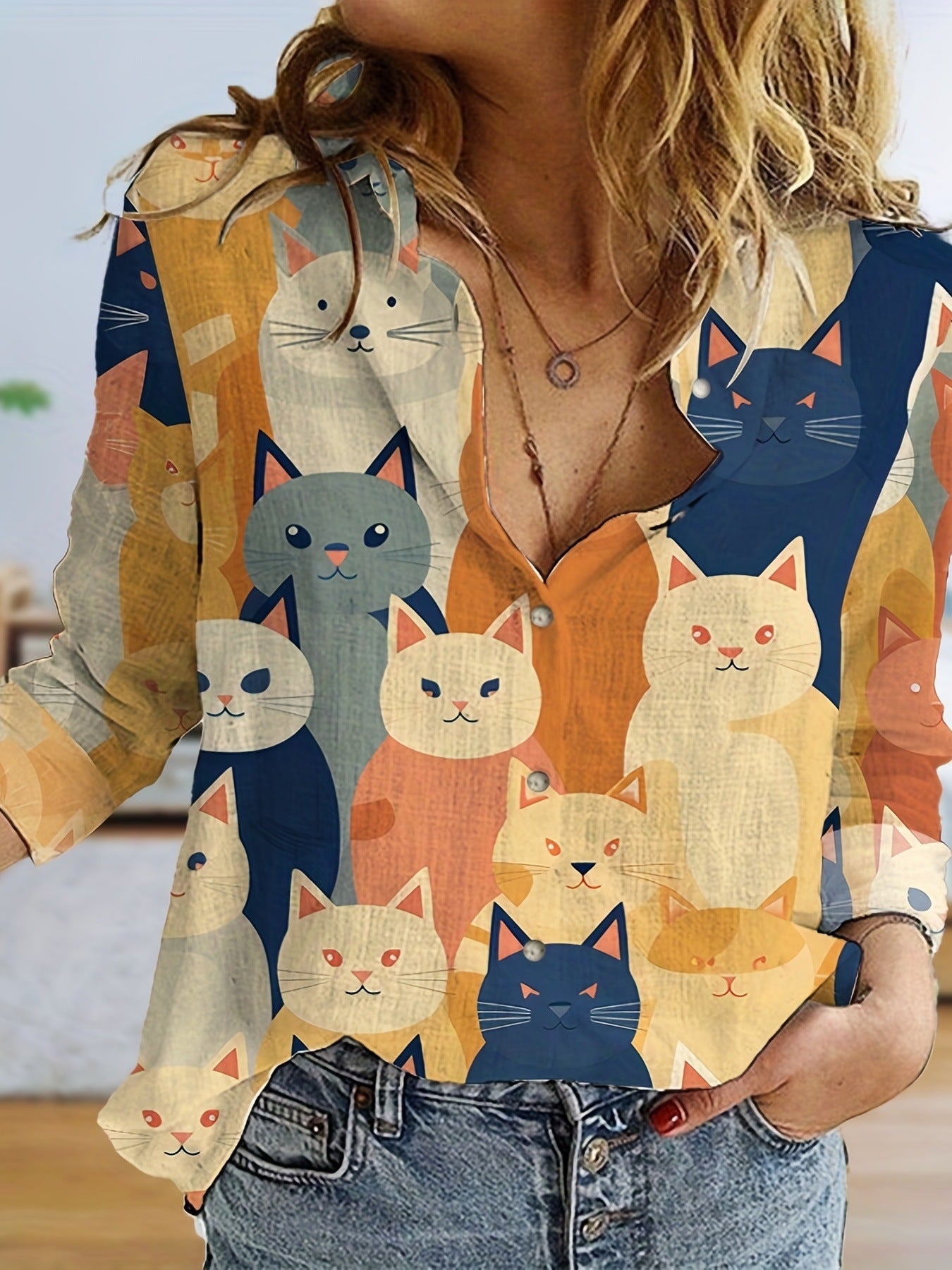Love Sweet Fresh Casual And Comfortable 3D Digital Printing Loose Oversized Shirt Female