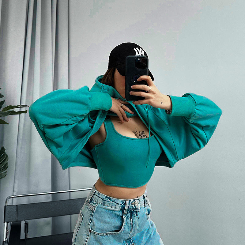 Women's Thick Drawstring Solid Color Drawstring Hoodie