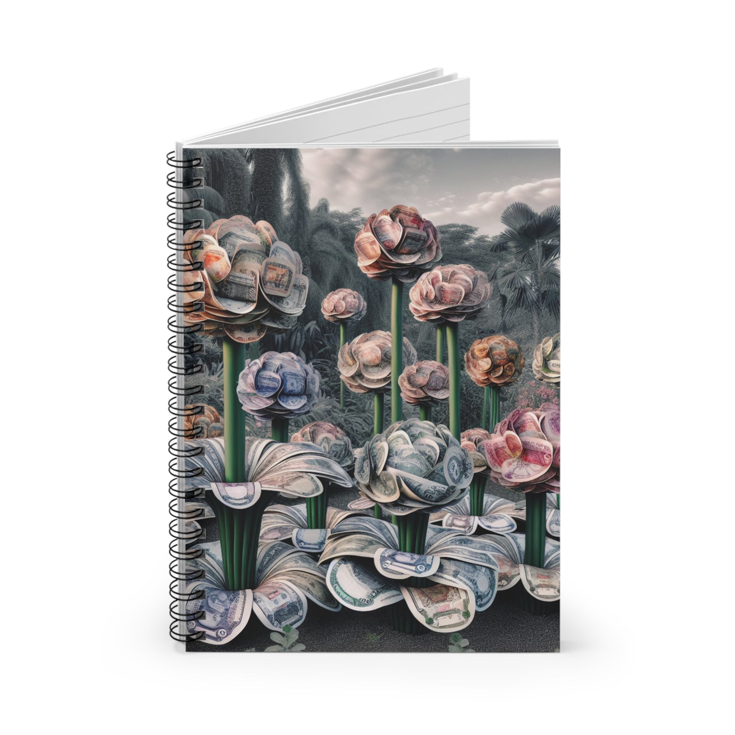 Money Blooms Spiral Notebook - Ruled Line for Creative Minds