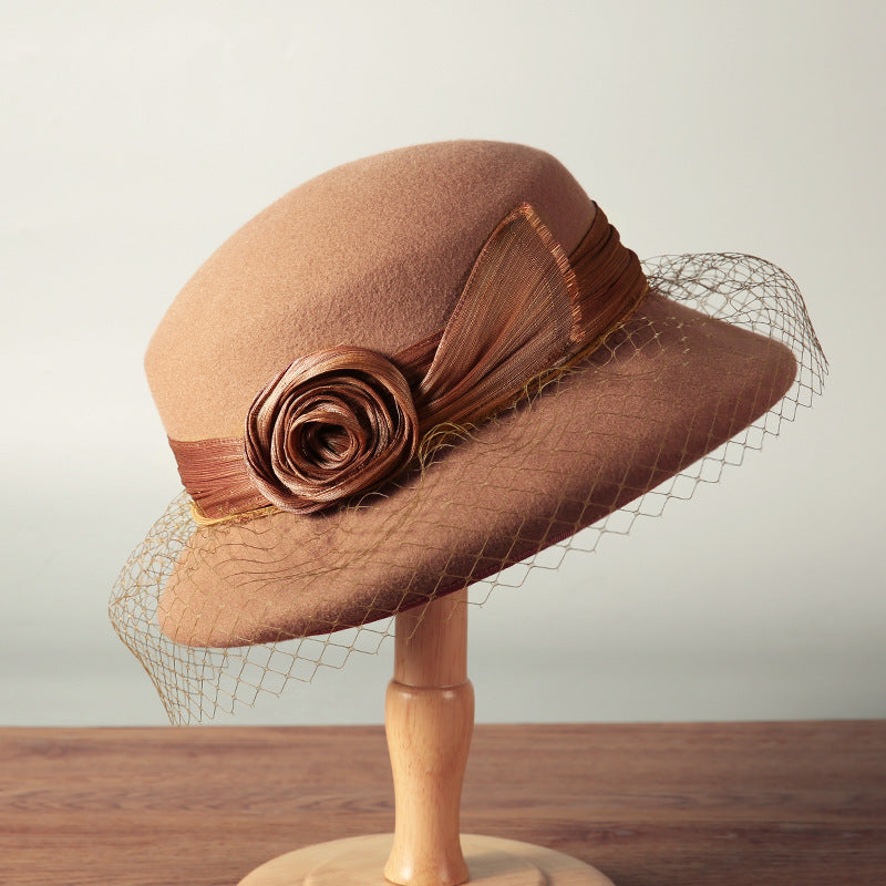 Wool Cap Children's Dome Mesh Decoration Fur Felt Hat