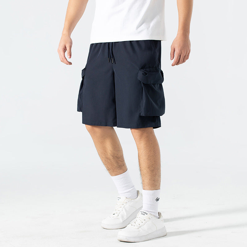 Fashion Casual Men's Loose Five-point Overalls