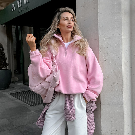 Loose Pullover Berber Fleece Coat Women's Clothing