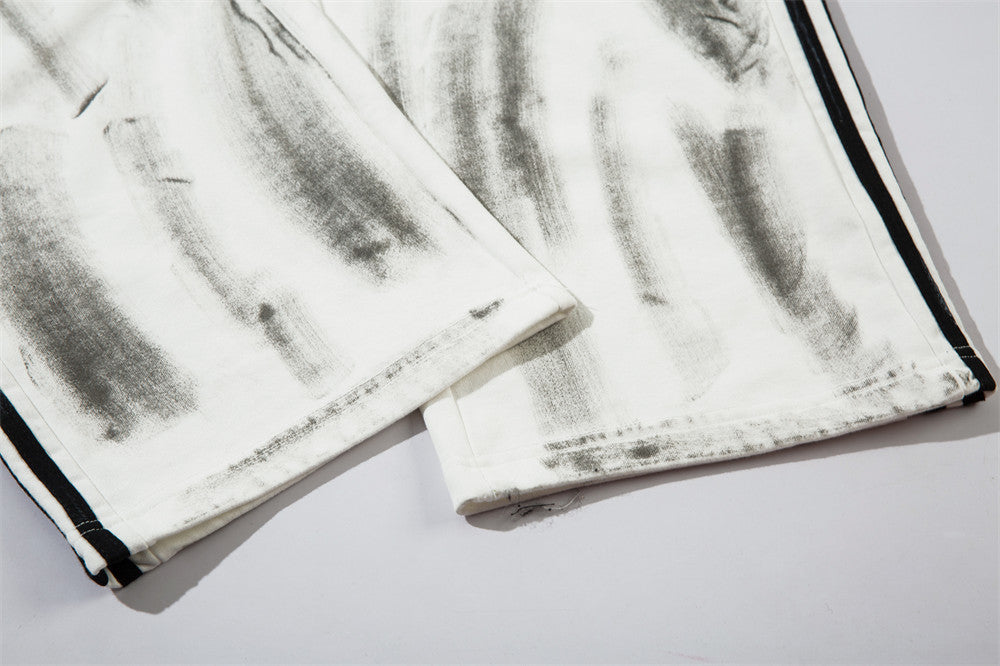 Graffiti Splash Ink Painting Casual Straight-leg Sweatpants