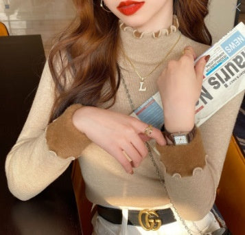 Single-layer Fleece-lined Mink Sweater Women