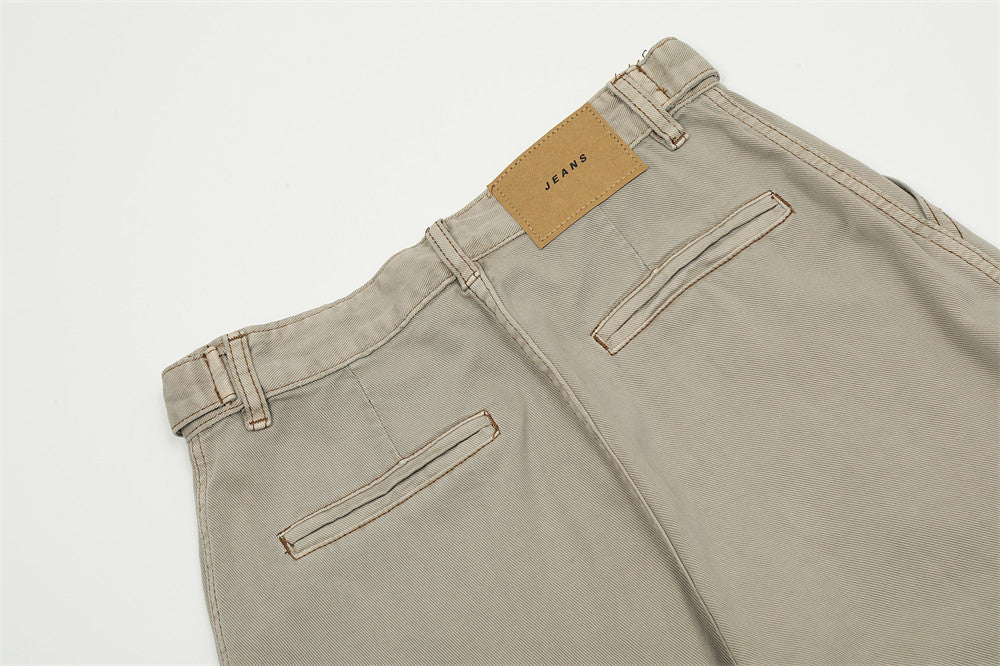 Distressed Multi-pocket Workwear Shorts American Retro