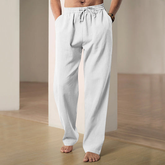 Simple Fashion Solid Color Casual Straight Pants Men