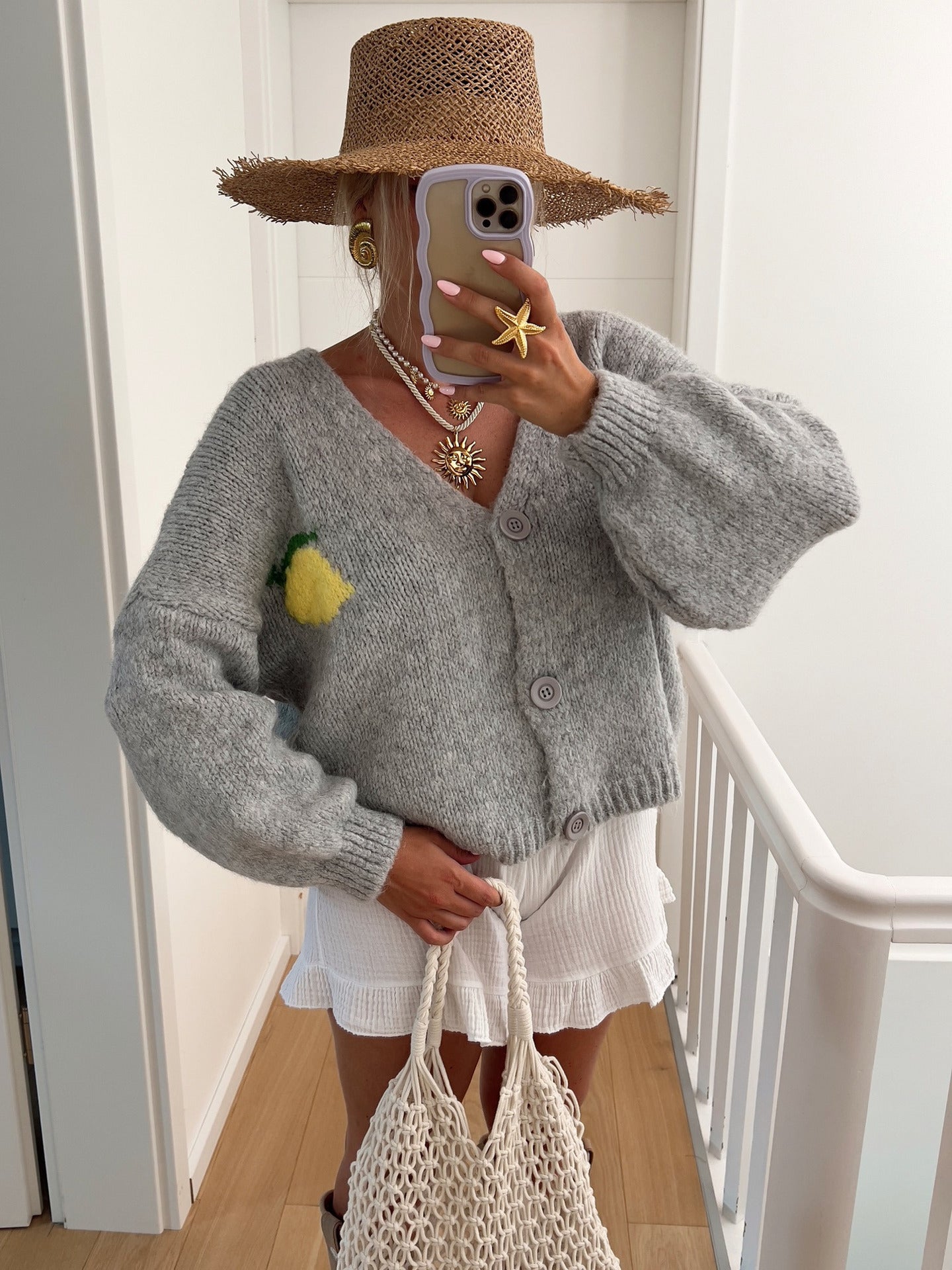 Loose Cardigan Casual Brocade Sweater