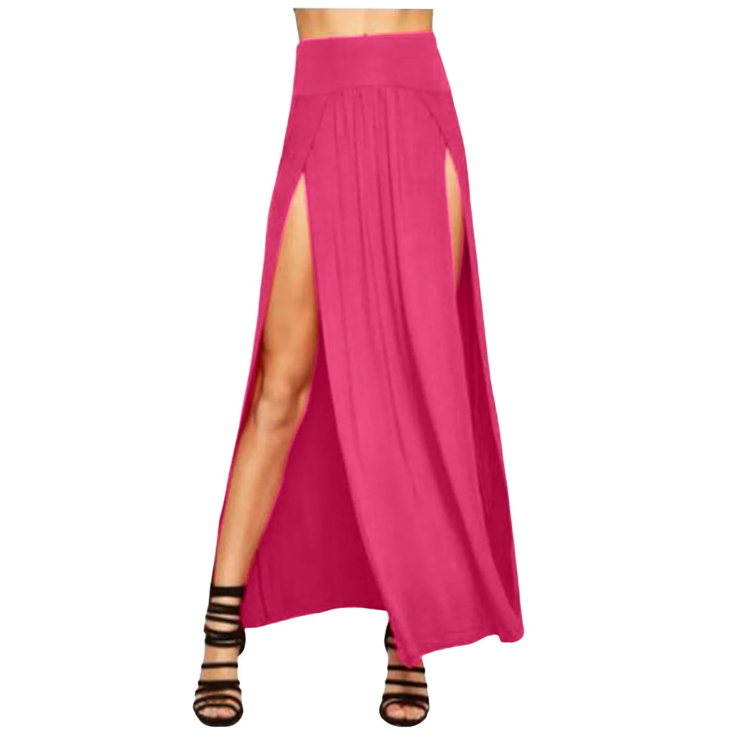 Skirts for Women Womens Double Split Maxi Long Skirt Ladies Short Leather Skirt