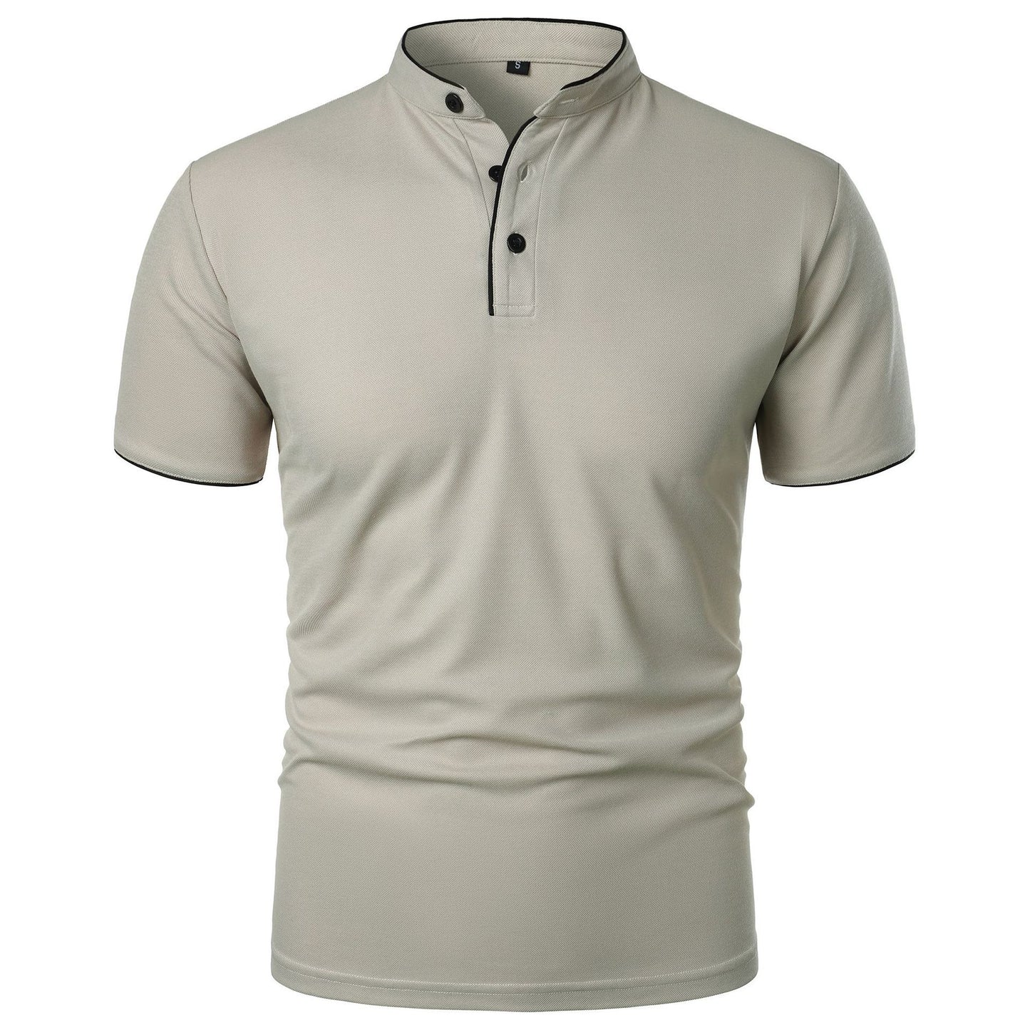 Men's Summer Solid Color Top Popular Short Sleeve Slim Fit European And American Short Sleeve