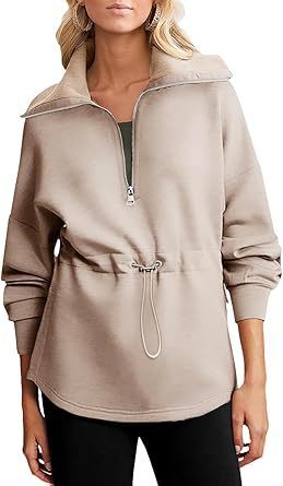 Women's Super Plus Size Sweatshirt Half Zipper Drawstring