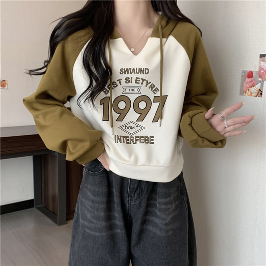 Loose Slimming Thin All-matching Hooded Top