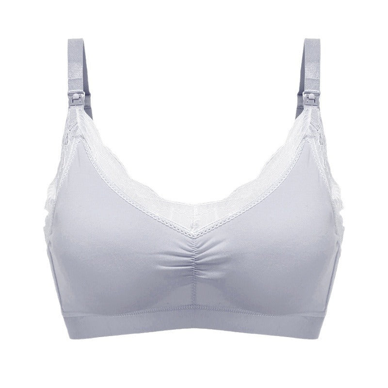 Pregnant Women's Plus Size Front Buckle Nursing Bra Without Steel Ring