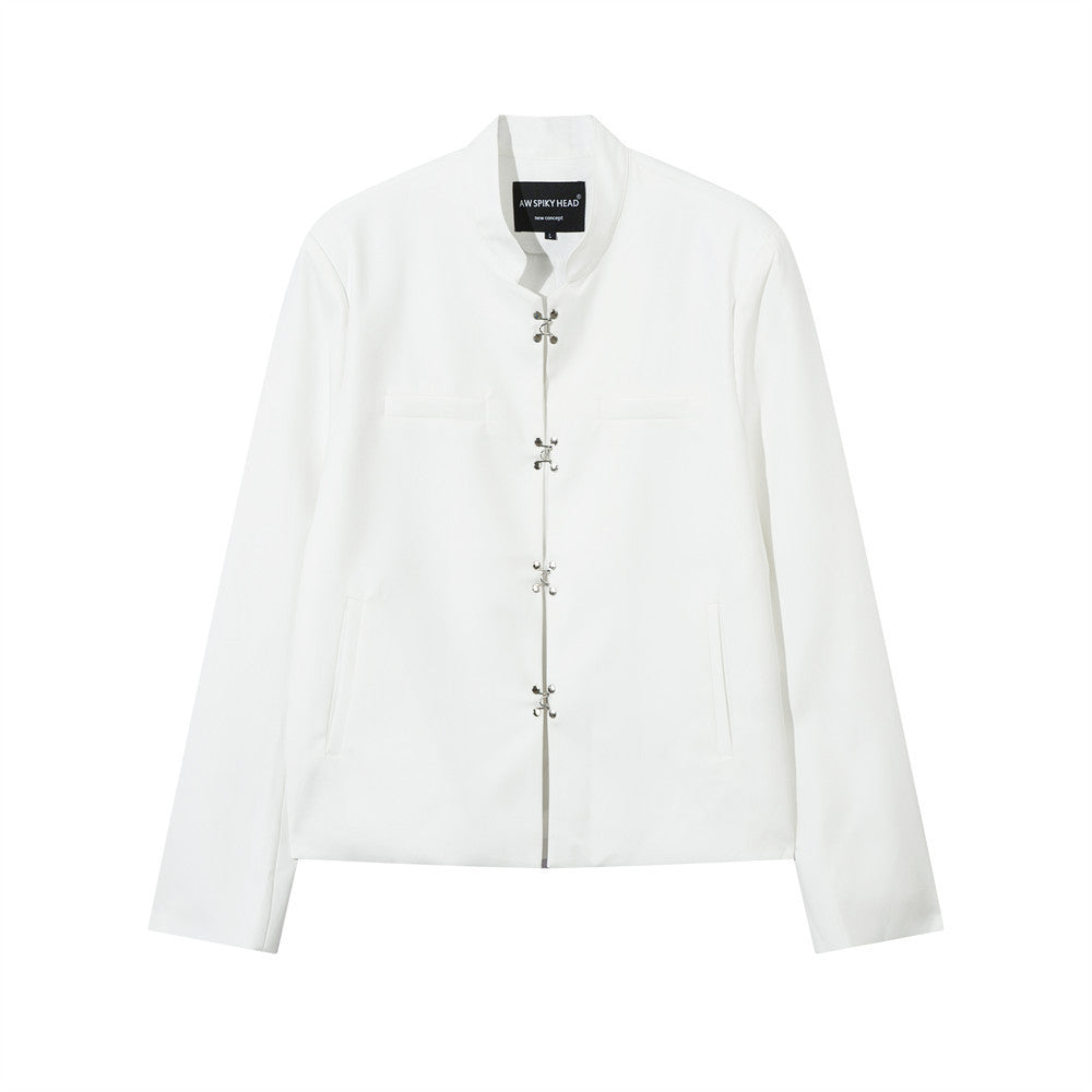 Chinese Style Stand Collar Casual Suit Jacket Men