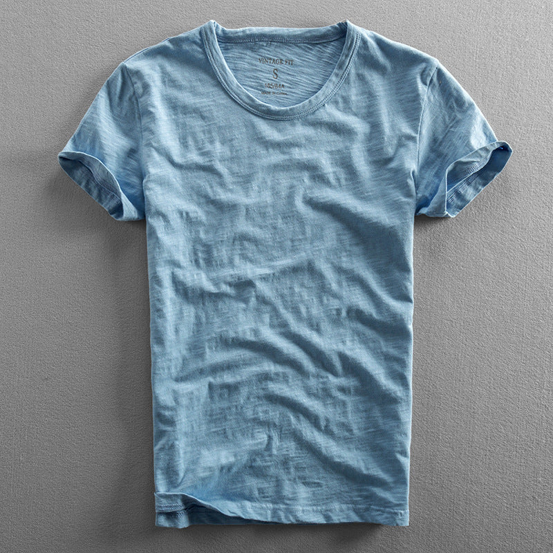 Men's Casual Thin Breathable Washed Cotton Short Sleeve